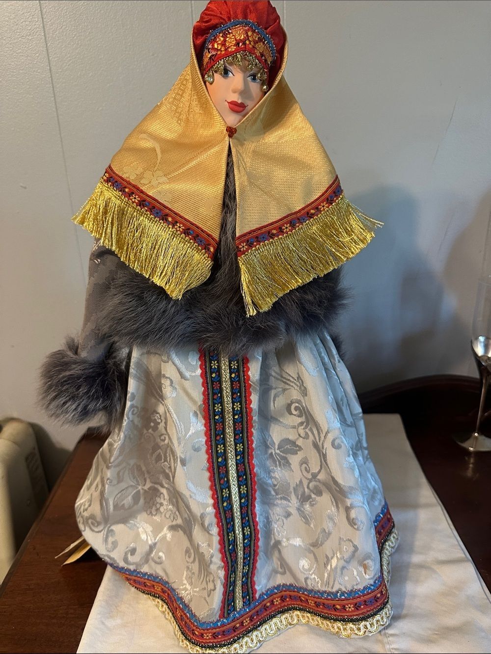 VTG Galina Maslennikova Russian Folk Art Porcelain Doll 19thC Costume